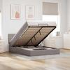 Ottoman Bed with Mattress Taupe 140x190 Cm Fabric