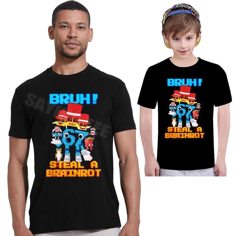 67 Six Seven 6-7 - Funny Steal Brainrot Boys Fashion Gaming Meme T-Shirt Y2k Christmas Costume Sons Novelty Gift Cute Saying Tee