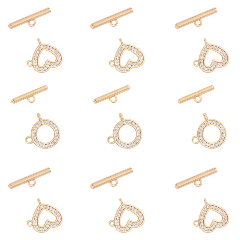 1Set Kupfer-Herz-Kreis-Karabinerverschluss für DIY-Schmuckherstellung