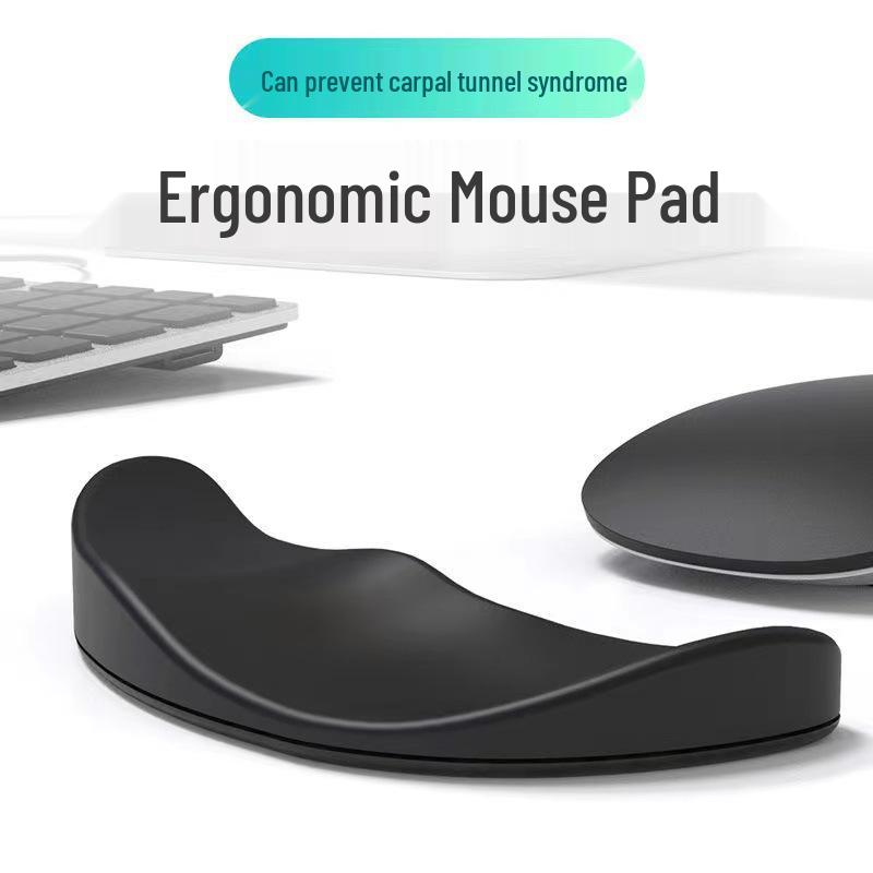 

Ergonomic Silicone Wrist Rest Mouse Pad - Soft Cushion for Wrist Protection Black - Right Hand