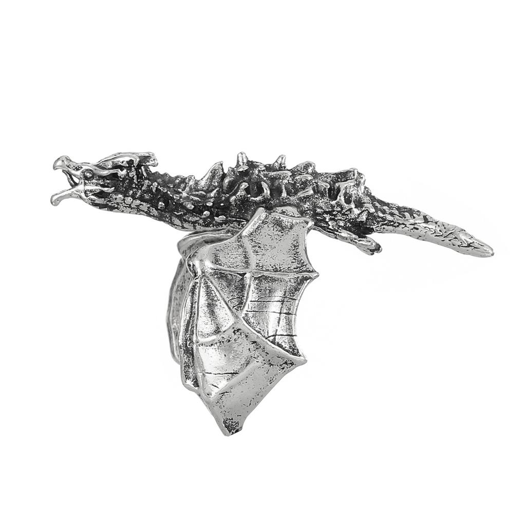 Retro personality flying dragon shape ring niche design masculinity ring ins advanced sense open index finger ring