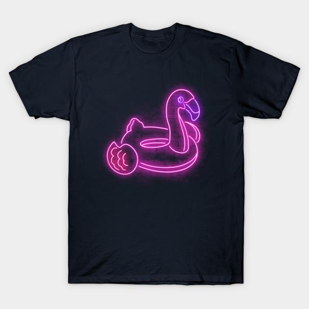 

Men Black Print T-shirt Neon Flamingo No-Cut Transfer Paper Print Cotton Tshirt L Темно-синій