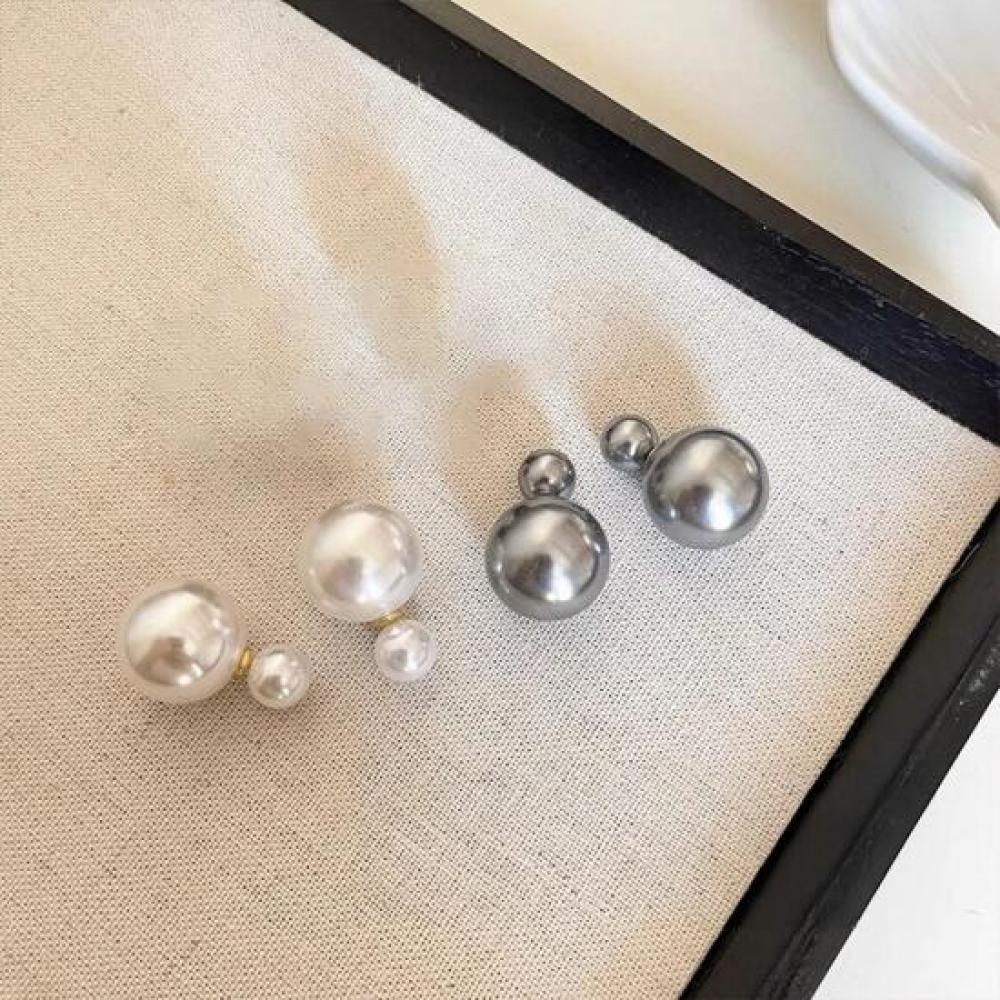 New Arrivals Open Run Women Double Pearl Bling Style Earrings