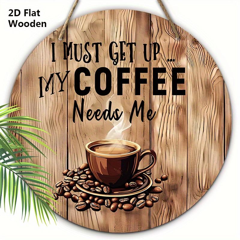 

Деревянная табличка в деревенском стиле для кофейной комнаты - Декоративная табличка на кофейную тематику - Идеальное подвесное украшение для кофейной комнаты 20cm/7.87in коричневый