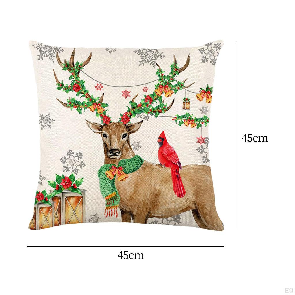 Christmas Pillow Cover Decorative Pillowcases Creative Square Cushion Case for Holiday