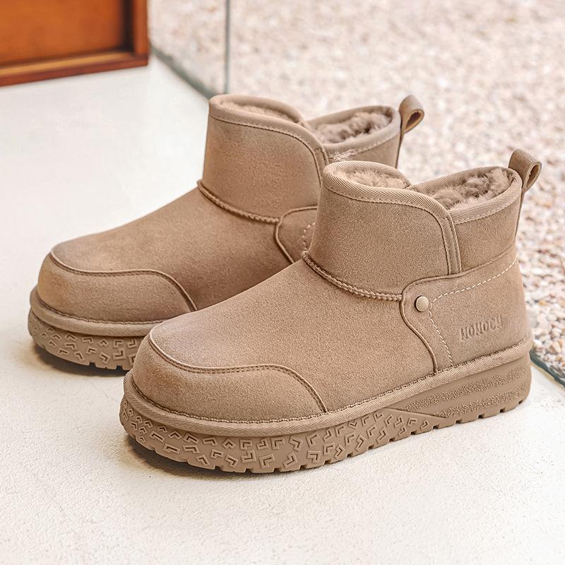 Fur integrated snow boots winter new velvet thickened high-top cold-proof warm cotton shoes