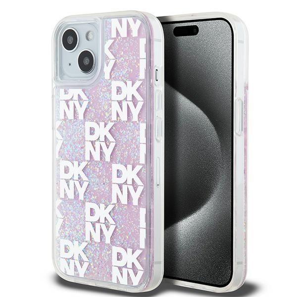 DKNY DKHCP15SLCPEPP iPhone 15 / 14 / 136.1" pink hardcase Liquid Glitter Multilogo