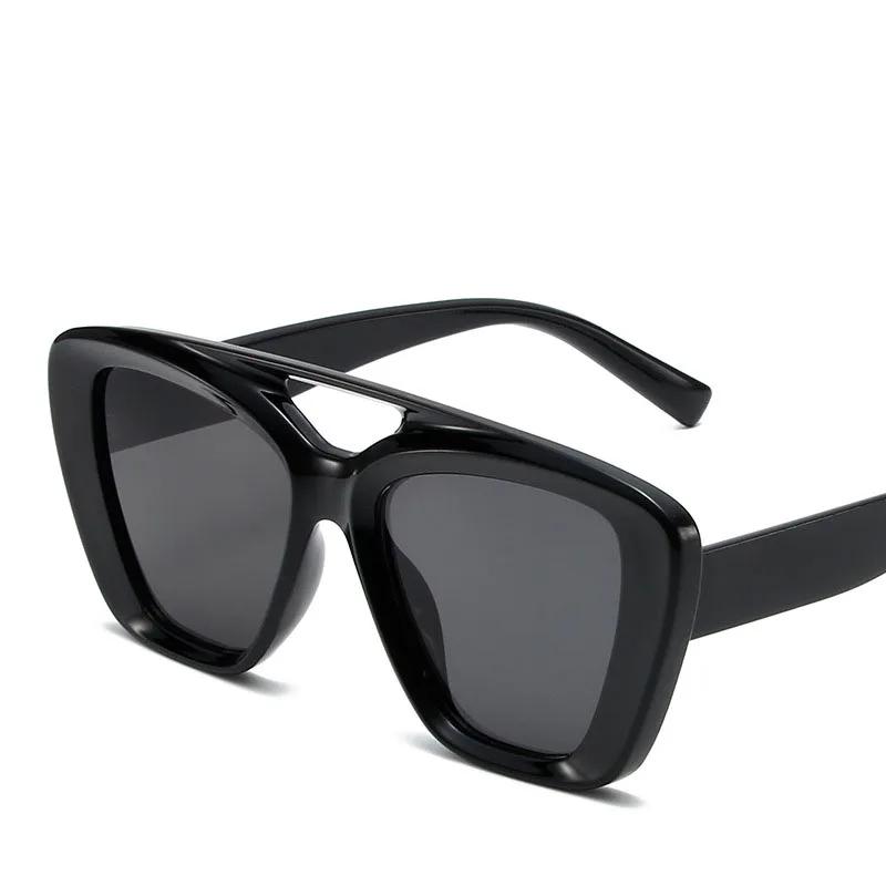 

Retro Brand Designer Double Bridge Cat Eye Sunglasses Women For Men Popular Luxury Sun Glasses Punk Driving Shades UV400 As The Picture