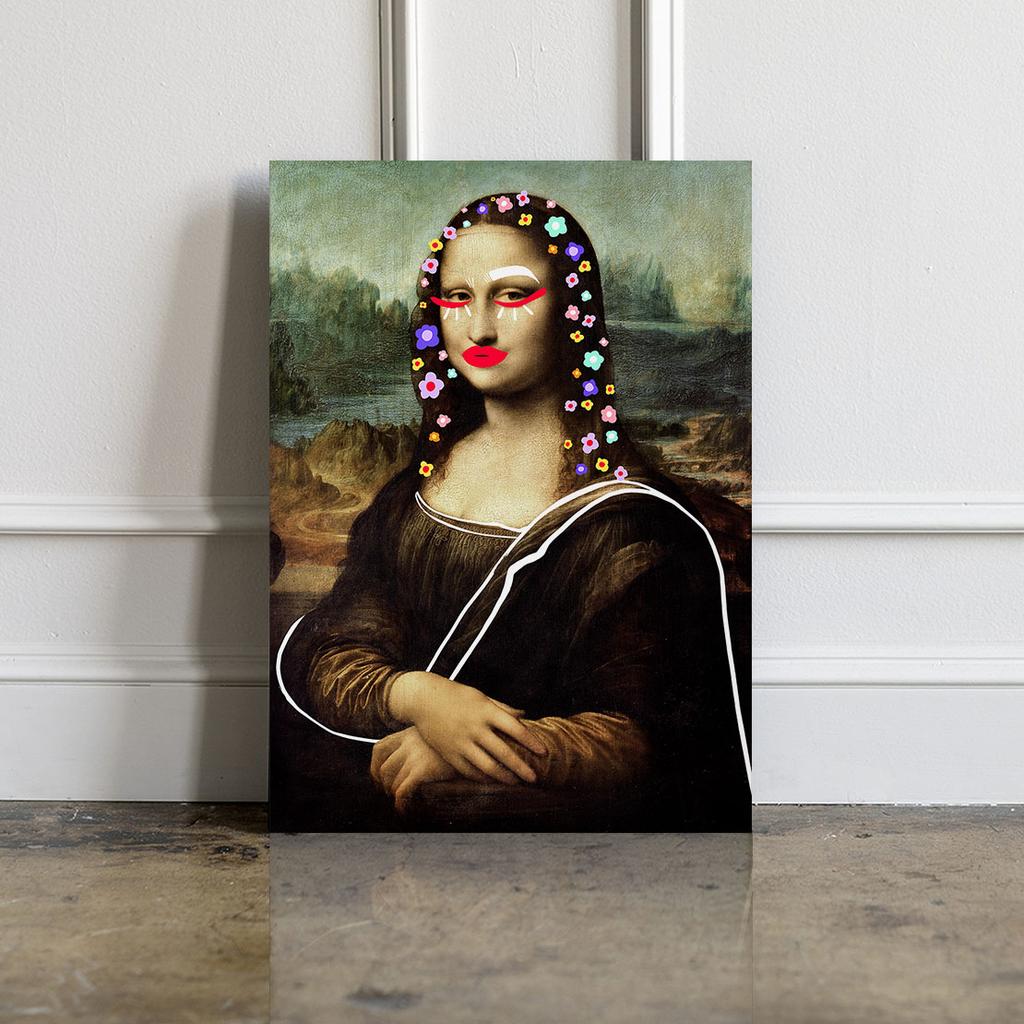 Canvas Painting Mona Lisa In Flowers