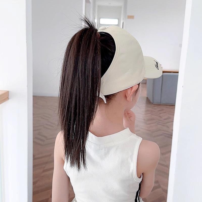 Sun hat duck tongue half-empty face ponytail letters show big head baseball cap women can tie British wind breathable high small top