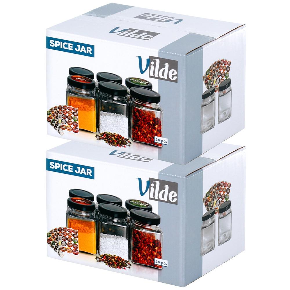 Glass Spice Container 100 Ml 48 Pcs + 180 Stickers