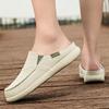 Große Größe 39-47 Canvas Halbschuhe für Herren Pantoletten Slipper Ballerinas Rückenfreie Slipper Hausschuhe Herren Slides Herren Offene Freizeit Schuhe