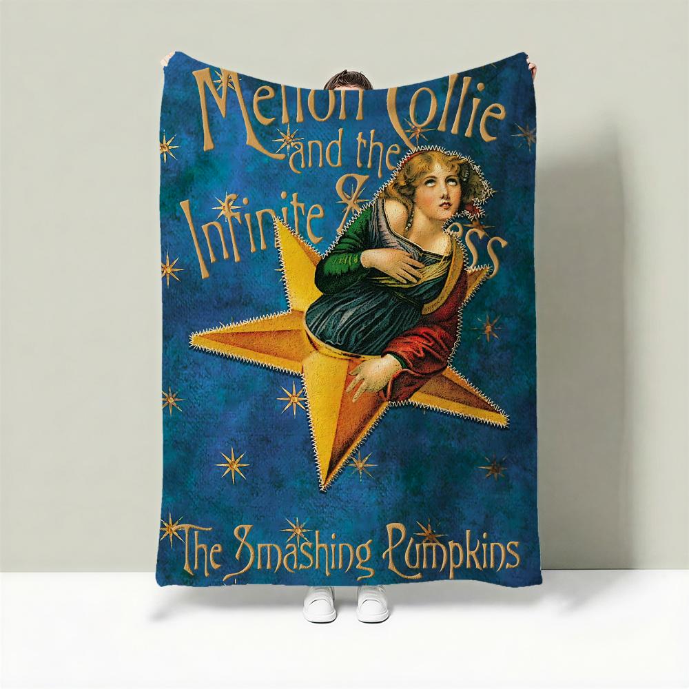 

Band T-The Smashing Pumpkins Throw Lightweight 240g Flannel Blanket Soft Skin-friendly for Summer Cooling 75cmx90cm
