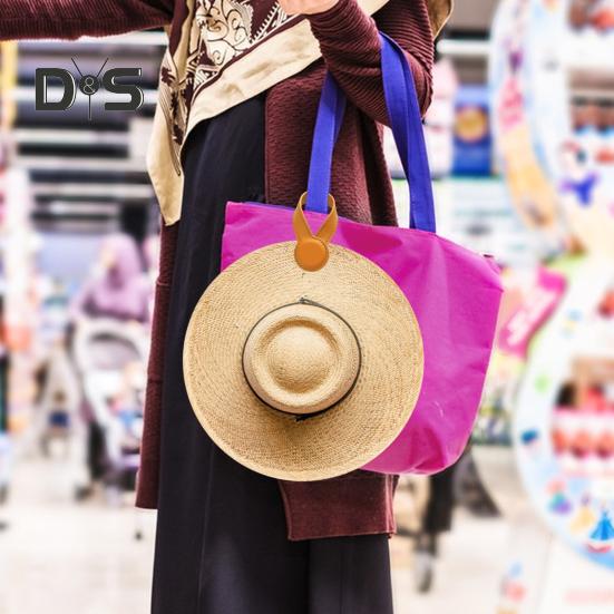 Faux Leather Magnetic Hat Clip Hands-Free Portable Multipurpose Travel On Bag Backpack Handbag Luggage Cap Holder Magnet Storage Hook Vacation