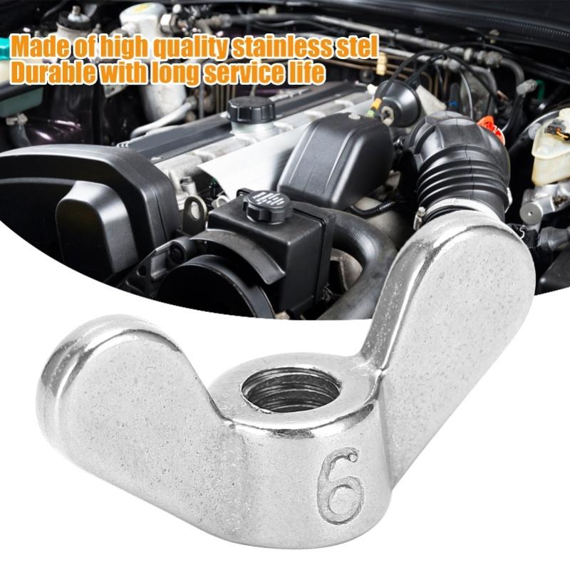 10Pcs Wing Nuts 304 Stainless Steel M6 Butterfly Fastener Parts Assorted Kits For Machinery