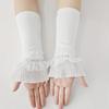 Femei Maneci lungi elastice din dantela de tricotat manșete de iarnă Confort cald mănuși moi Fete Lolita Manșete false Pulover Decor