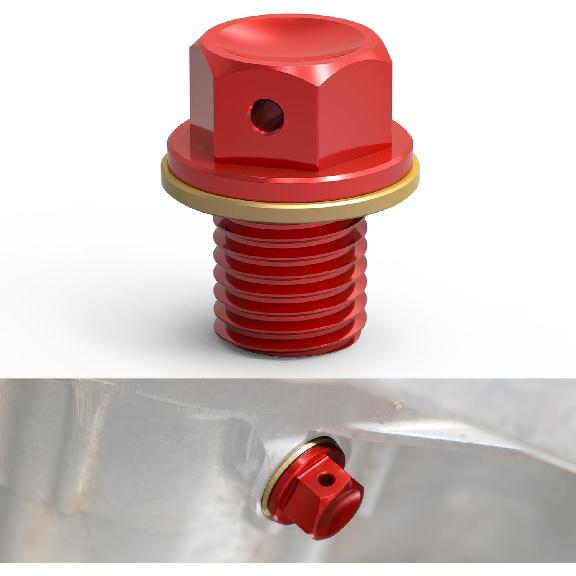 NICECNC M12 x 1.5 Magnetic Oil Drain Plug Screw Cap Screw Cap Compatible with Yamaha WR400F YZ125 YZ250G R YZ426F TTR250 TTR90, YZ250 YZ250X 2016-19 красный