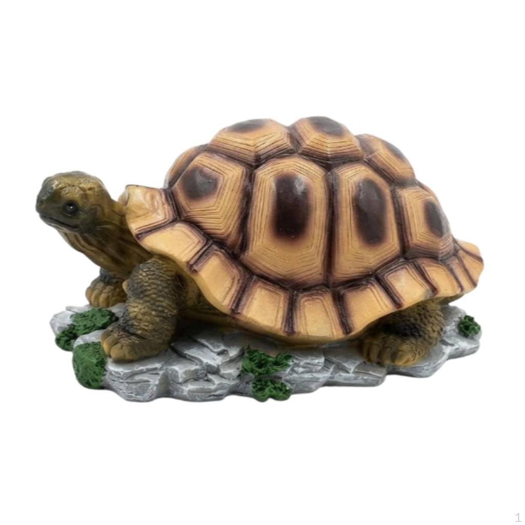 Garden Turtle Figurine Texture Statue Realistic Tortoise Lawn Sculpture for Pond, Yard Large