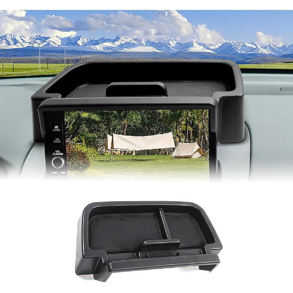 Center Console Dash Storage Box for Honda Pilot 2023 2024 2025 Accessories, ABS Car Navigation Screen Rear Organizer Tray Storage Box Black