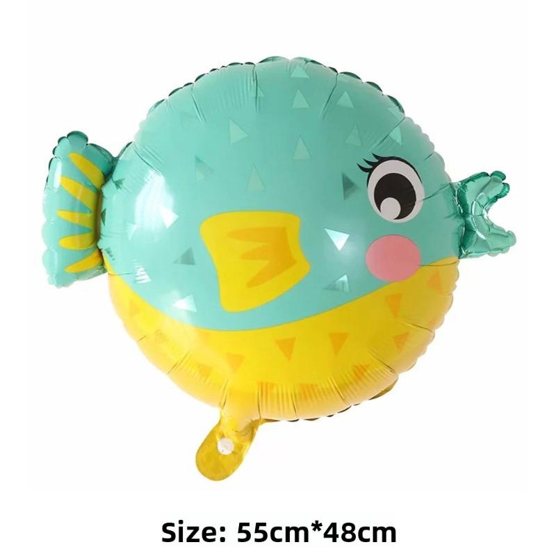 Baloane din folie de aluminiu cu desene animate cu animale marine în versiune Q, Crabi, Căluți de mare, Caracatițe, Pești balon, Stele de mare, Baloane pentru decorațiuni de petrecere