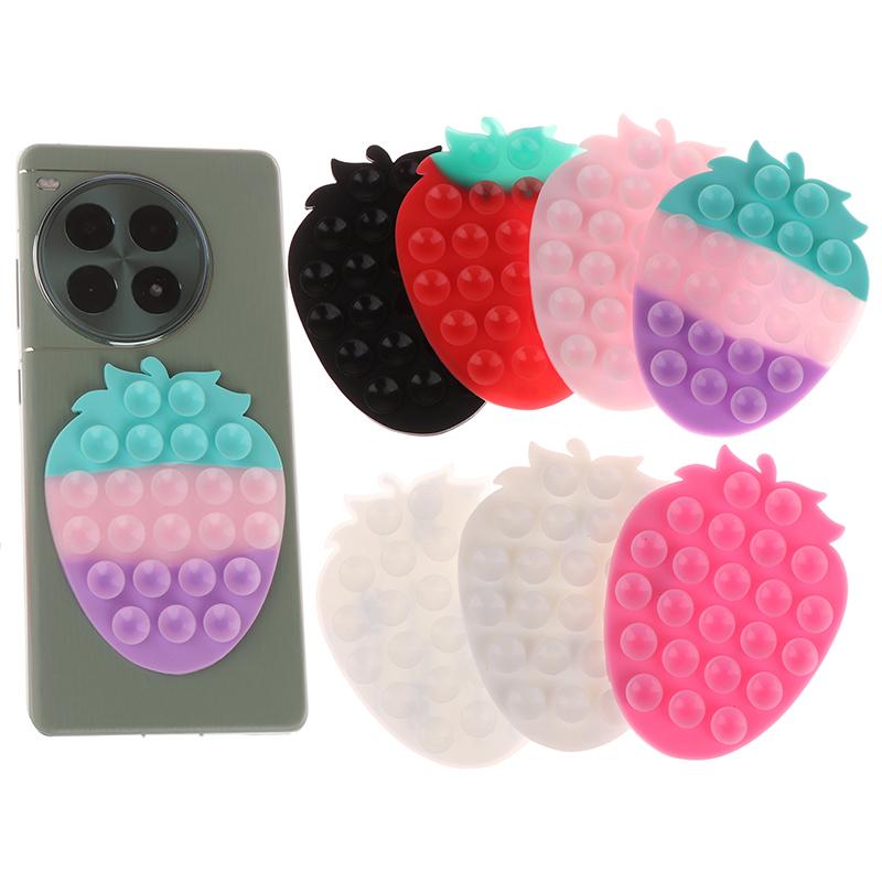 Soporte de Ventosa de Fresa para Teléfonos Móviles Soporte de Ventosa Soporte Portátil para Teléfono Almohadilla Universal Fija para Teléfono Soporte para Navegación de Coche