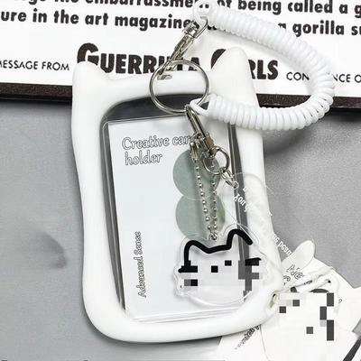 Suport Acrilic Transparent Luxos pentru Fotocarduri Pisică Kawaii Protector Card Idol Kpop Pandantiv Creativ pentru Geantă Pungi de Depozitare ID Campus