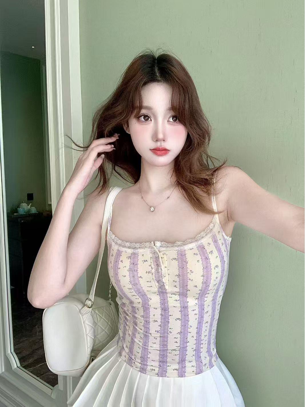 

Women s Sweet Brushed Warm Cotton Vest with Pads - Autumn & Winter Back Camisole One Size