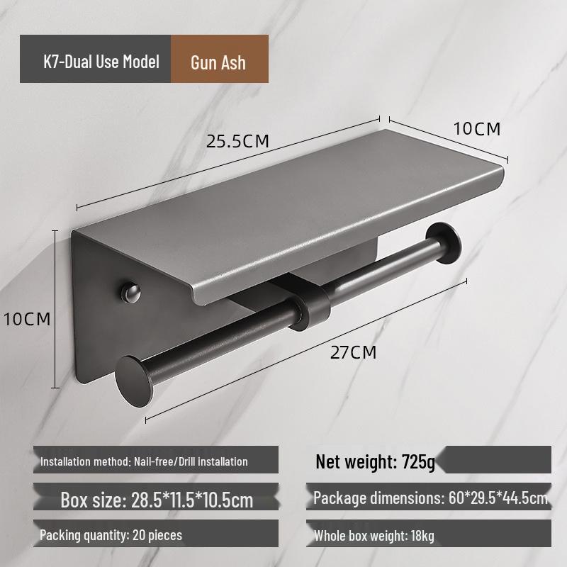 Wandmontierter Taschentuch- und Handyhalter aus Edelstahl