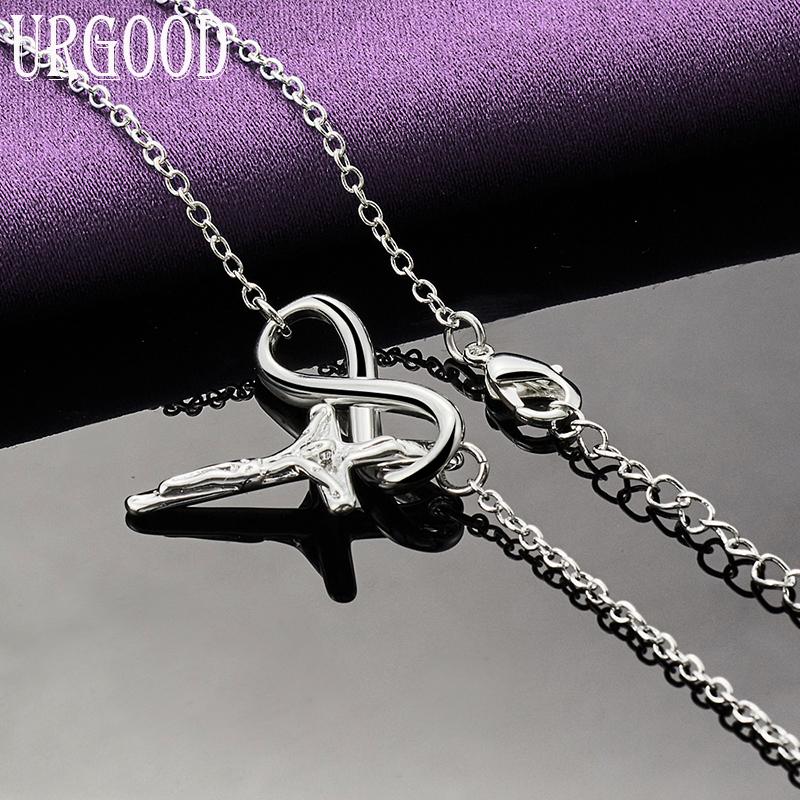 925 Sterling Silver Cross Pendant Necklace Wedding Charm Jewelry