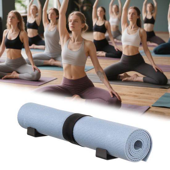 Yogamattenhalter Wandmontage Yogamatten Aufbewahrungsregal Heim-Fitnessstudio Wandorganizer für Faszienrollen Widerstandsbänder Fitnesszubehör