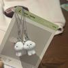 1Pcs Flocked Resin Dog Puppy Keychain 3D Little Plush Animal Pendant Backpack Car Keyrings Charms Hangs