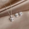 Neue Sight Luxus Zirkonia Leopard Ohrstecker für Damen Kristall Tier Anhänger Halsketten Offene Ringe Mode Schmuckset