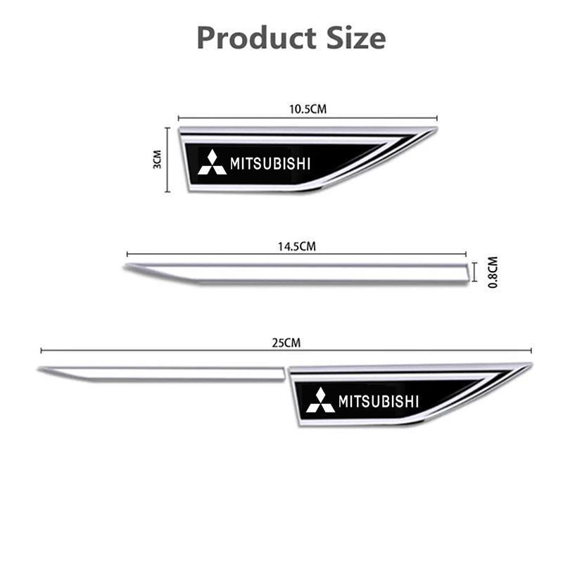 Car Side Door Blade Stickers Fender Side Blade Badge Decoration Sticker For Mitsubishi Lancer Outlander Pajero L200 ASX Eclipse