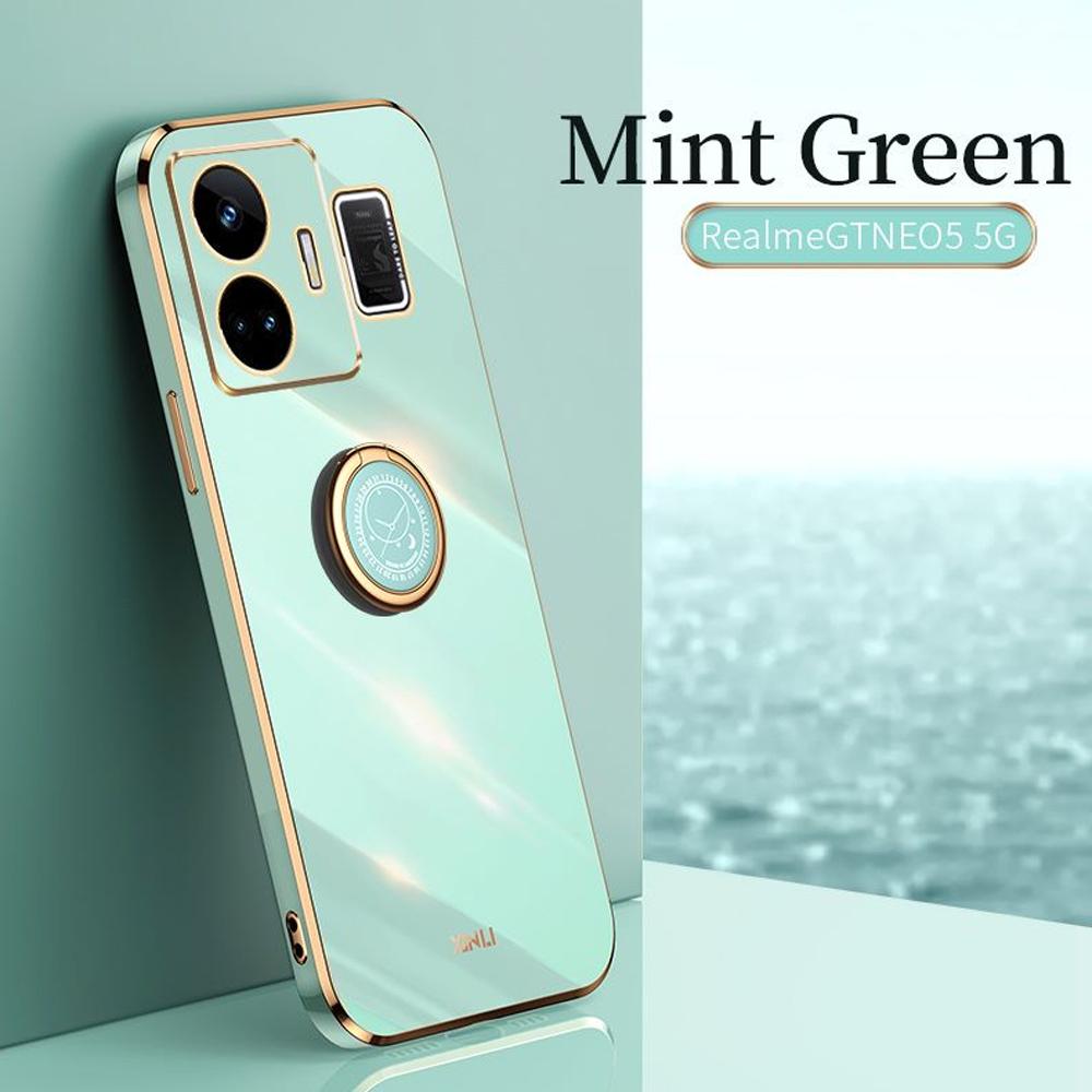 

Для Realme GT3 Чехол Realme GT Neo 5 Чехол для телефона GT Neo5 240 Вт Задняя крышка RMX3708 RMX3706 RMX3709 Роскошный квадратный держатель для кольца с покрытием For Realme GT3