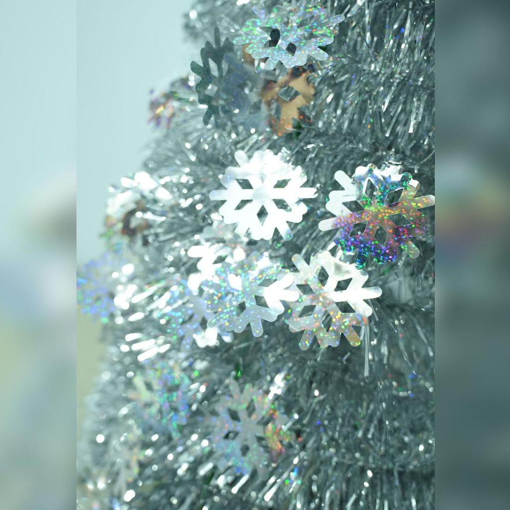 Christmas Tree Faux Christmas Tree Realistic Snowflake Design 59IN Ornament For Home Indoor Porch Tabletop Holiday Apartment