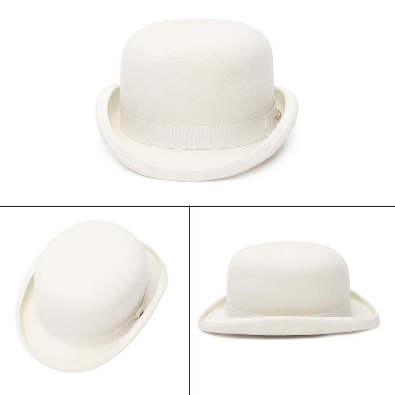 Wool Top Hat Wide Brim Fedora Hat Gift for Boyfriend Top Hat Short Brim Magician Costume for Outdoor Gatherings