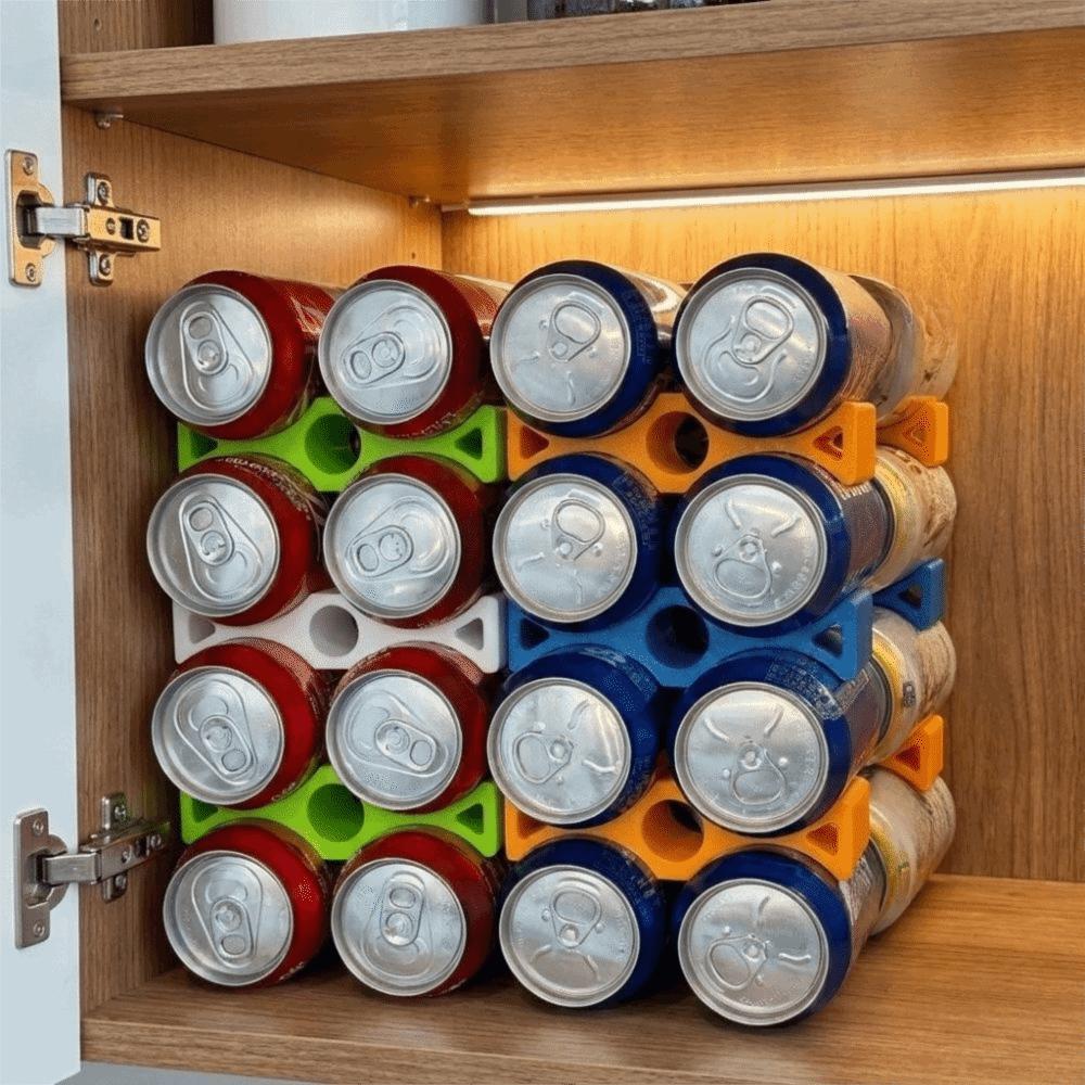 Practical 3D Printed Can Stacker Organizer Plastic Stable Beverage Can Holder Space Saving Soda Can Organizer Fridge