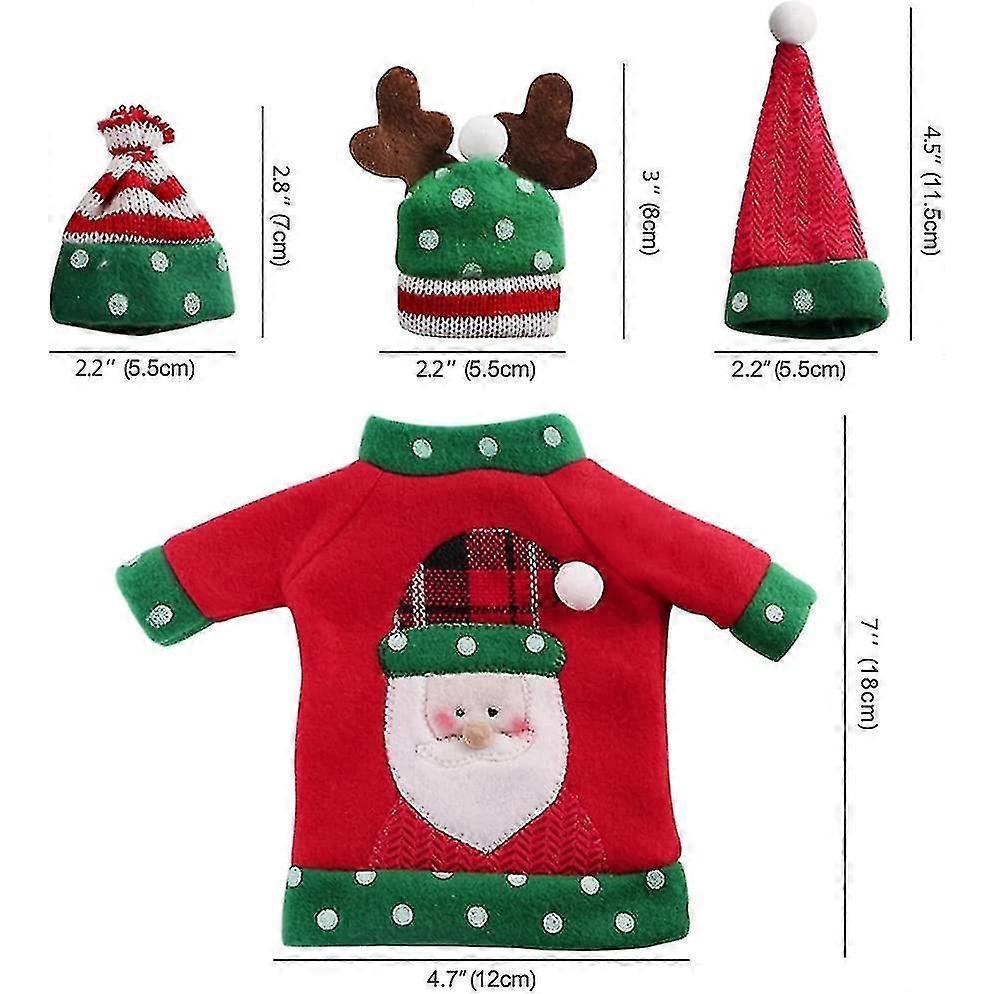 3 Piece Ugly Jumper Christmas Wine Bottle Handmade Wine Bottle Dust Bags - RIpj