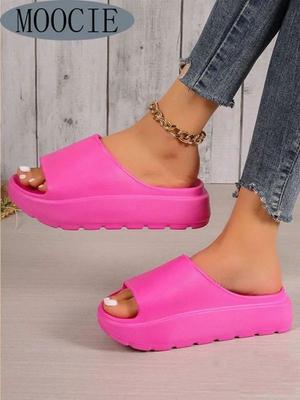 Women's Fashionable Non- Slippers, Thick-soled Slippers For Outdoor Wear