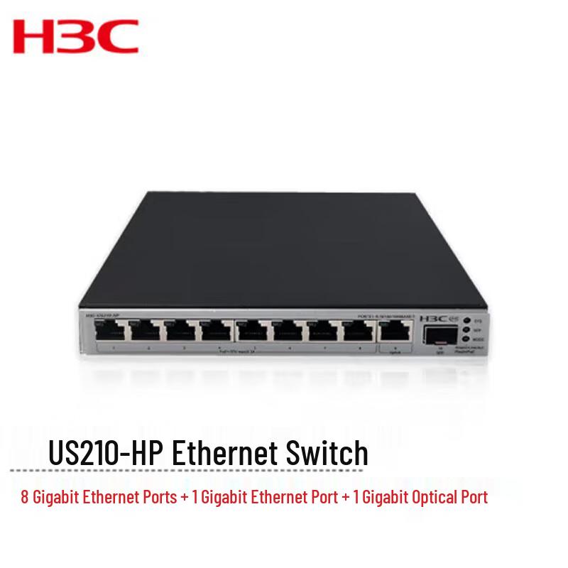 

H3C US210-HP 9-Port Gigabit PoE+ Managed Switch
