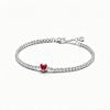 Adjustable Chain Bracelet with Heart-Shaped Gemstone Charm 16-18cm Length Suitable for Various Wrist Sizes Durable Metal Construction