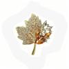 New Yellow Maple Leaves Full Crystal Rhinestone Brooch Pins Party Wedding Girl Friend Christmas Gifts