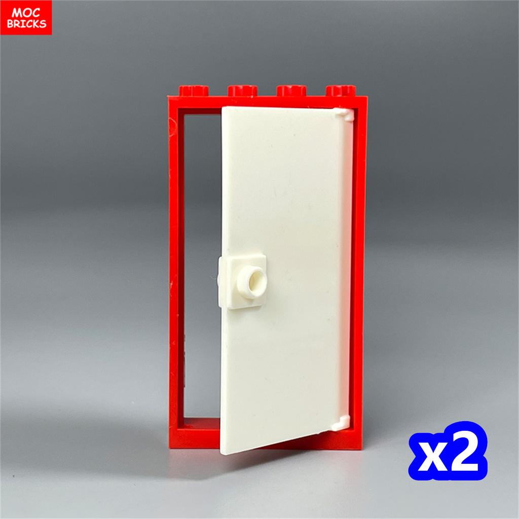 MOC Bricks Door 1x4x6 Window Fence Gate DIY Garden House Architecture Accessories Building Blocks Children's Toys