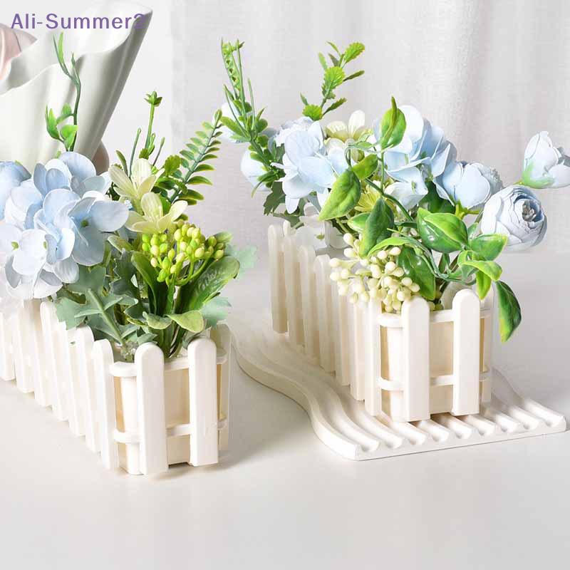 {Summer2} Flower Pot Fence Plant Basket Container Planter Flower Arrangement Home Garden Wedding Decoration Small Fence