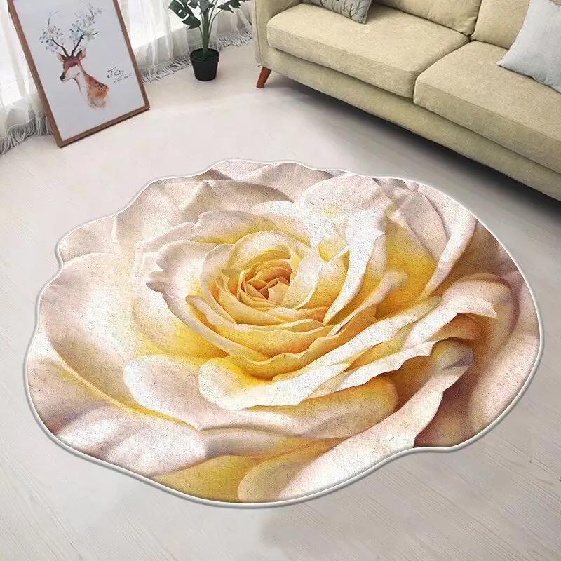Nordic Flower Shaped Carpet Living Room Decoration Home Non-slip Mat Luxury Rugs for Bedroom Large Area Irregular Cloakroom Rug