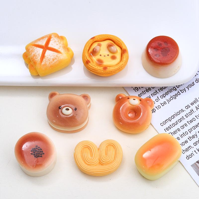 Cartoon Bear Bread Resin Accessories: DIY Jewelry, Hairpins, Shoe Buckles, and Cream Glue Decor