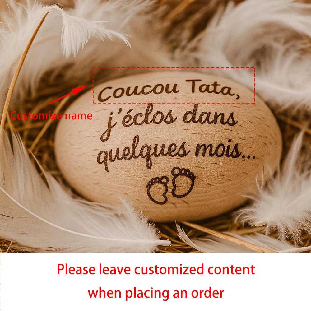 

Custom Wooden Egg Original Pregnancy Announcement Future Godfather Godmother Request Birth Announcement for Close Grandparents 1pcs6x4.3cm