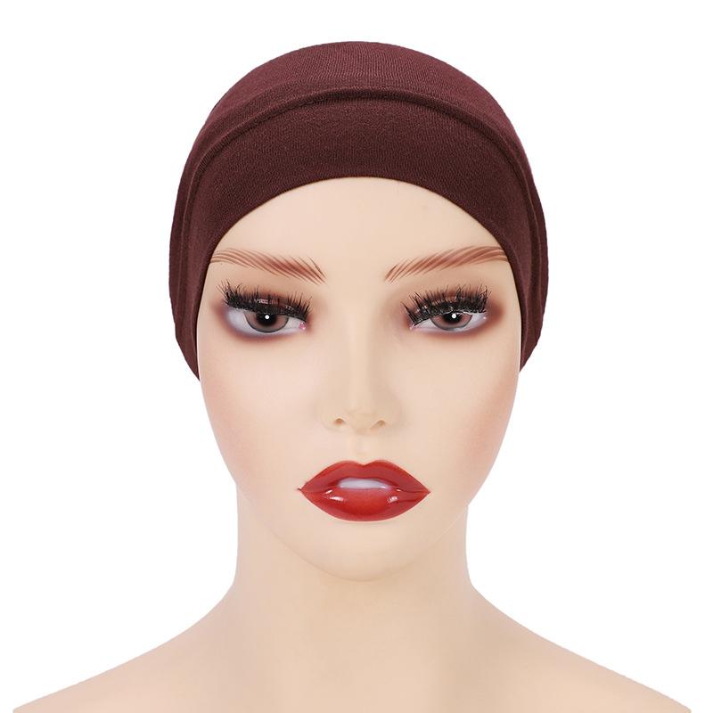 27 Colors Fashion Women Inner Hijab Tube Muslim Turban Cap Bonnet Plain Islamic Underscarf Cotton Jersey Undercaps Mujer Hat