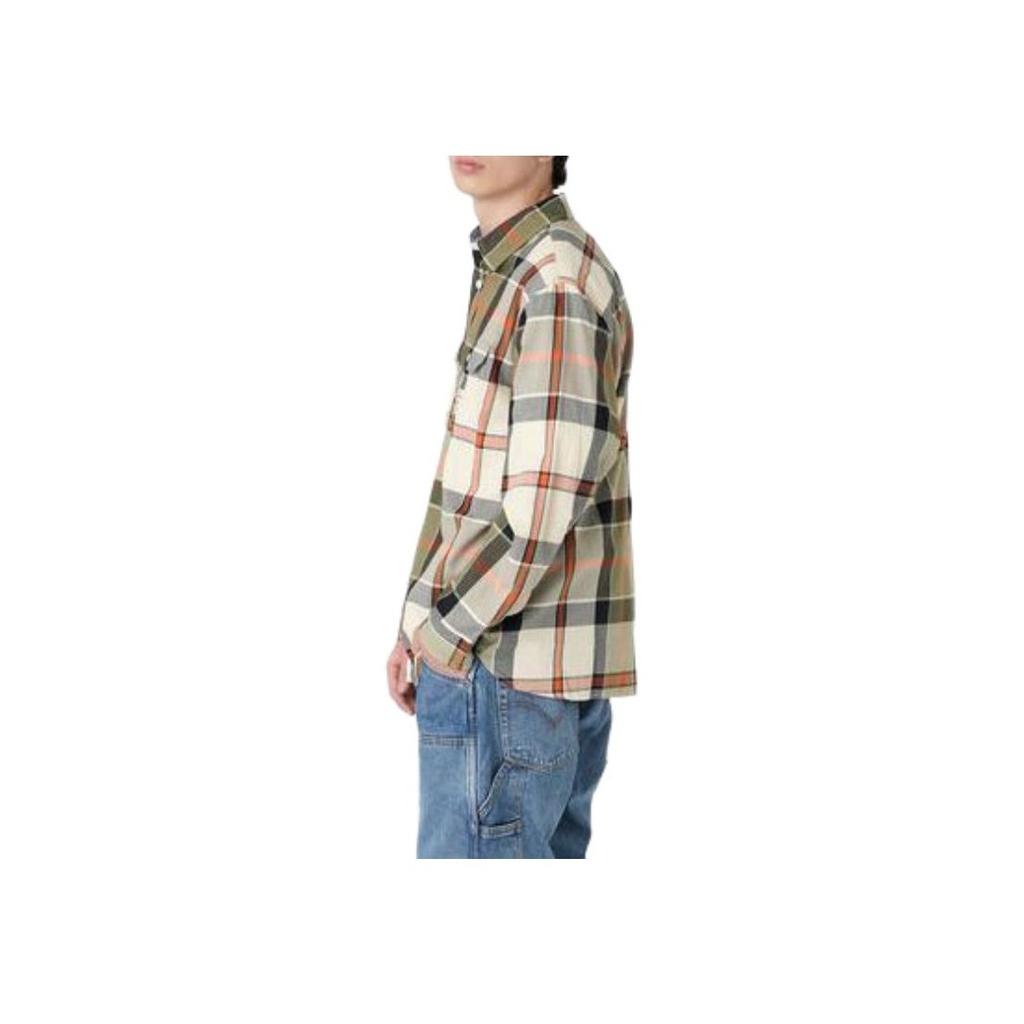 Levis Plaid Print Button-Down Long Sleeve Shirt Men shirts Brown A5772-0008