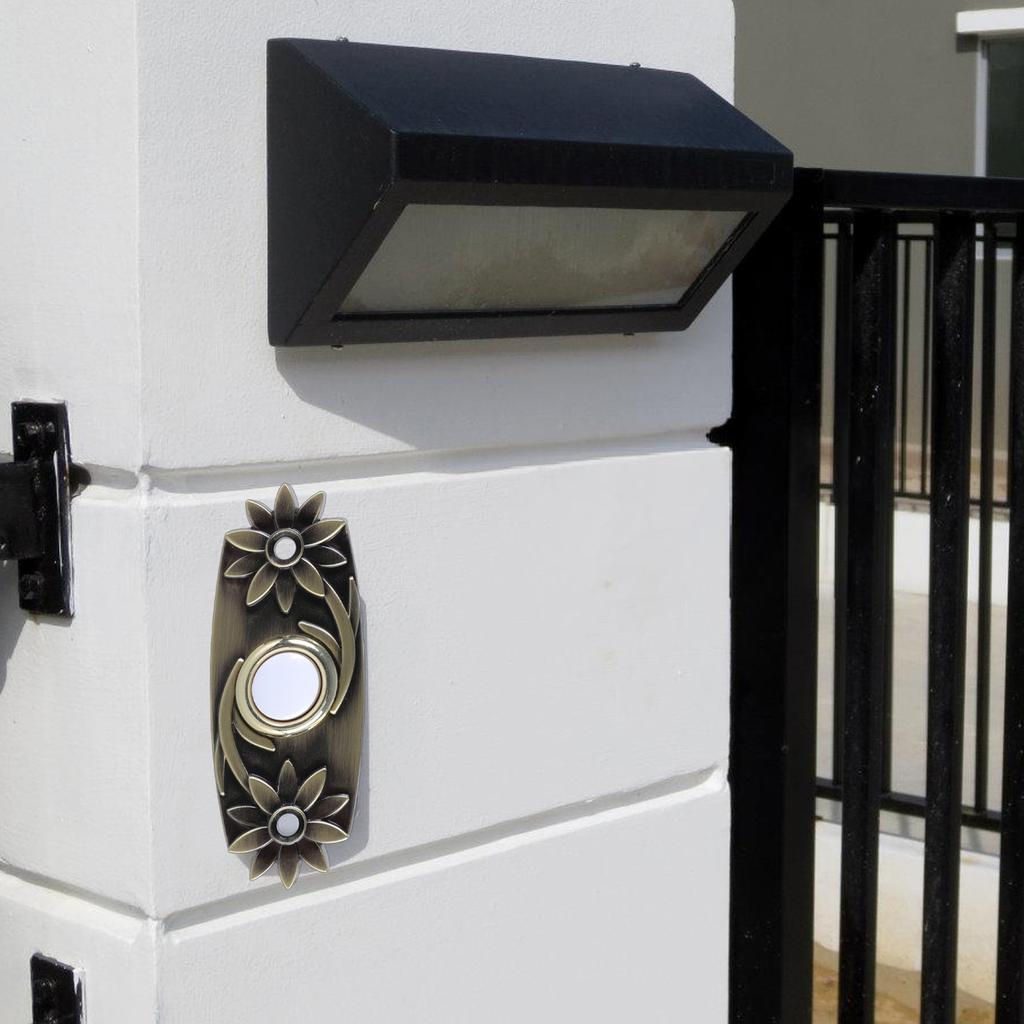 LED Lighted Door Bells Button Brass Hard Wiring Press Button Doorbell Push Button Wall Mounted Doorbell Switches